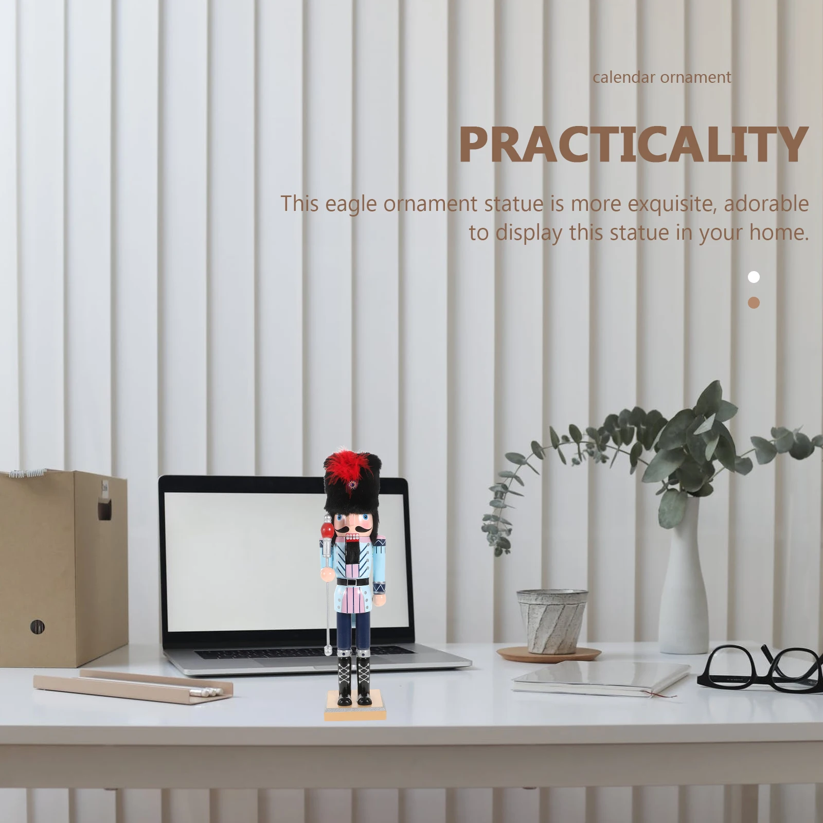 

Festival Nutcracker Decor Wooden Soldier Ornament Bright Hand-Crafted Wood Craft for Holiday Party Garden Indoor Outdoor Display