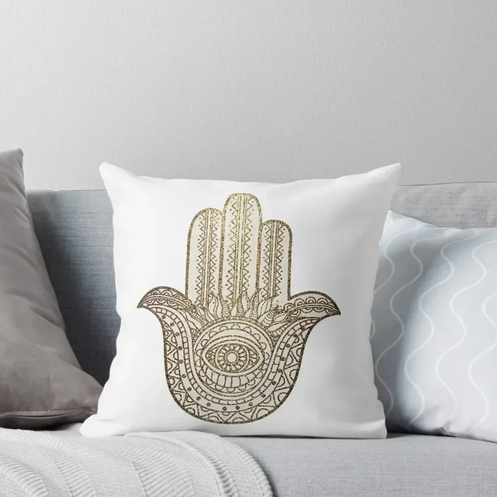 

Golden Hamsa Hand Throw Pillow Christmas Pillow Cases Christmas Covers pillow