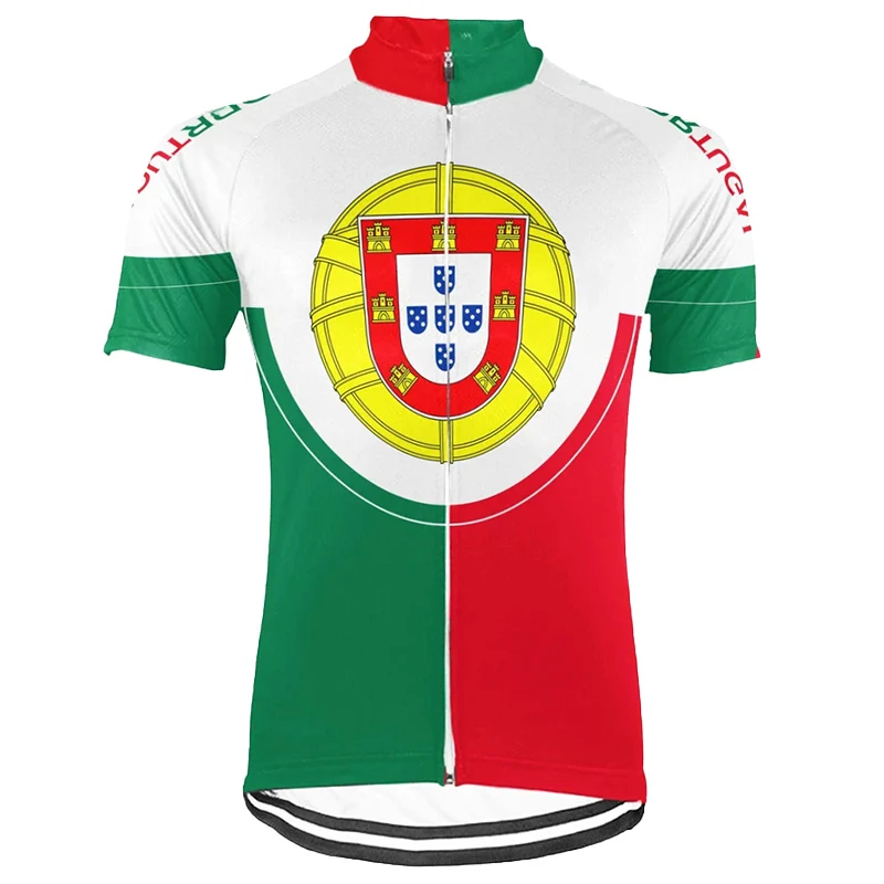 

Portugal Short Sleeve Top Road Wear Cycling Clothing Bike Shirt Motocross Bicycle Jacket Flag Sweater Breathe Jersey Fabric