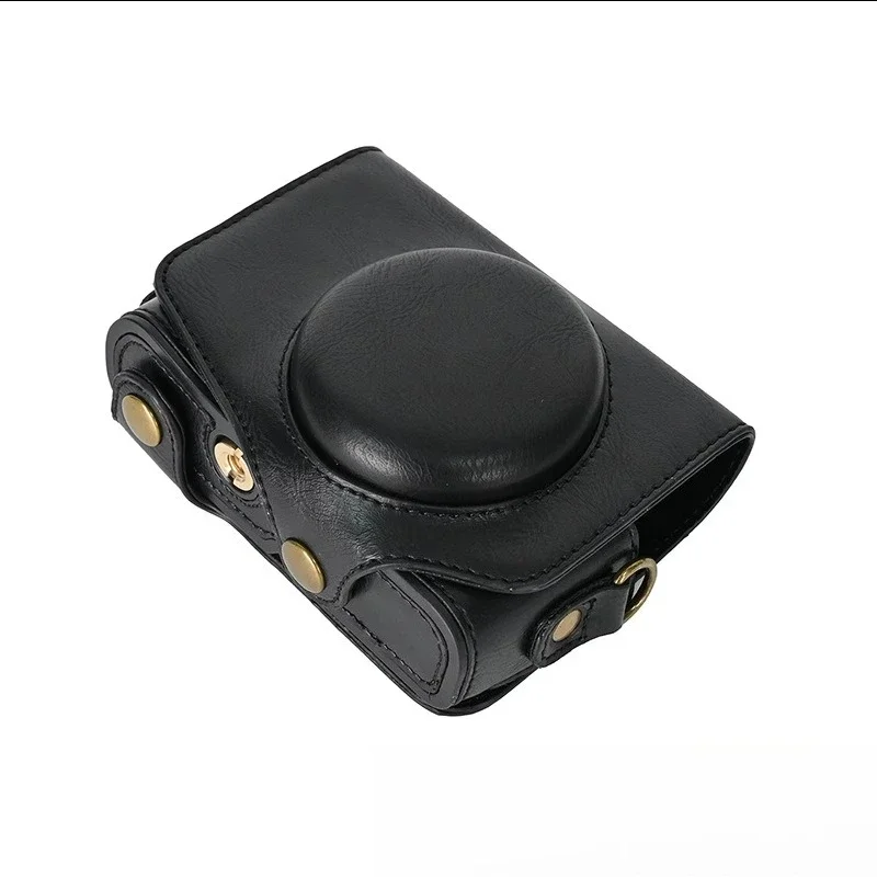 For Canon SX740 SX730 SX720 PU Leather case, Camera Cover Protector Pouch Half Case with Shoulder Strap Storage Crossbody Bags