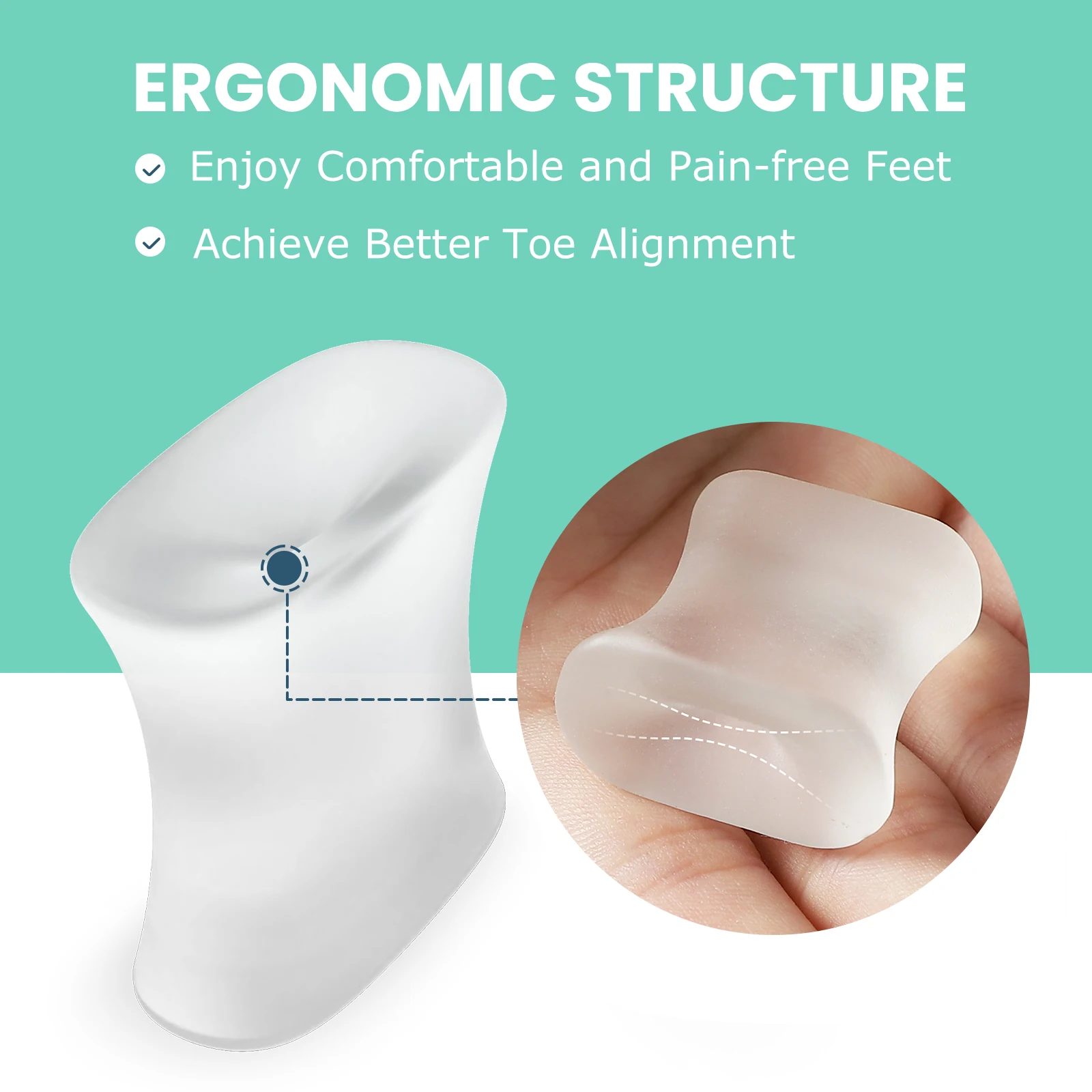 

2Pcs Gel Toe Separators Silicone Big Toe Bunion Straightener Valgus Hallux Bunion Protector Alignment Corrector Foot Care Tools