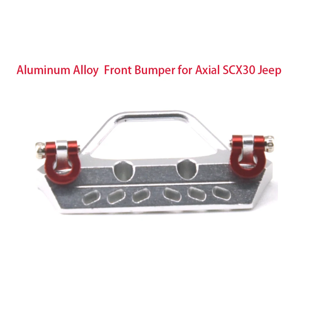 Aluminum Alloy Front/Rear Bumper with  Trailer Hook for Axial SCX30 Jeep/Bronco Upgrade Parts view 4