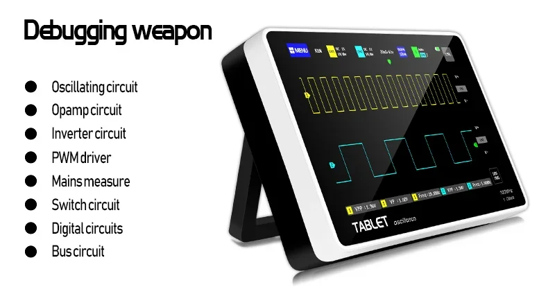 FNIRSI-1013D Digital Tablet Oscilloscope Dual Channel 100M Bandwidth 1GS Sampling Rate Mini Tablet Digital Oscilloscope