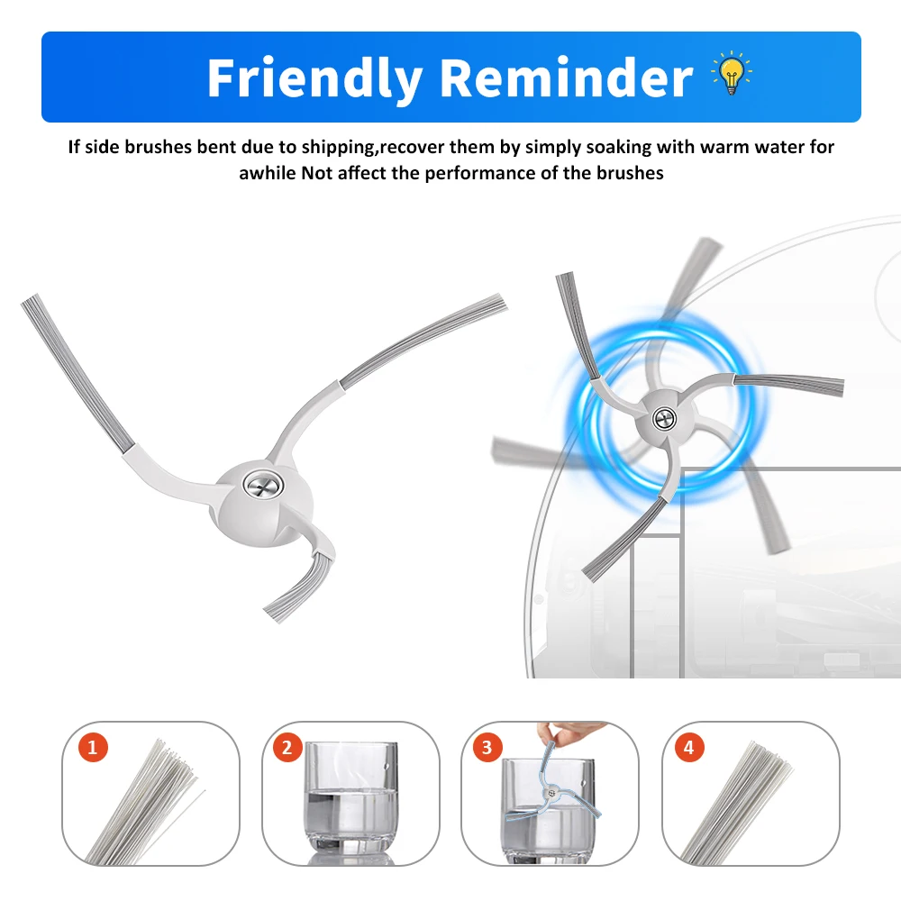 ملحقات قطع غيار الفرشاة الجانبية لاستبدال DJI ROMO P لـ DJI ROMO S لـ DJI ROMO A جهاز تنظيف المكنسة الكهربائية