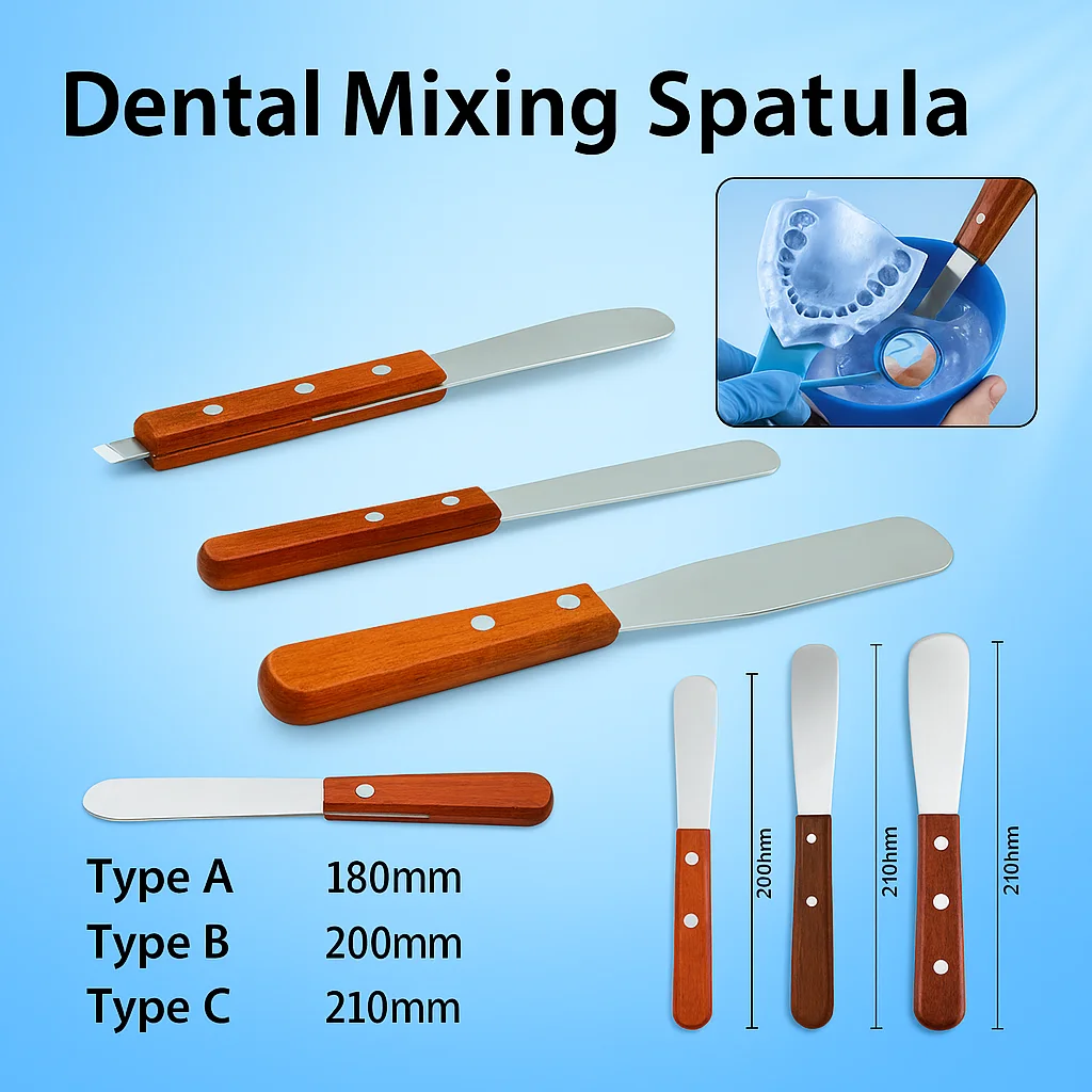 

1Pc Dental Plaster Spatula Stainless Steel Alginate Mixing Knife with Wooden Handle for Impression Materials for Plaster Cement