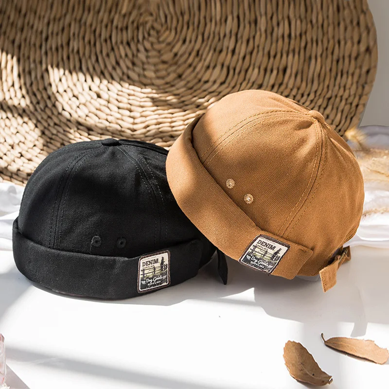 Korte Punkhoed Dames Trend Nieuwe Retro Brimless Meloen Huid Hoed Mode Veelzijdige Hoed Heren Street Hiphop Cap Zonder Vizier