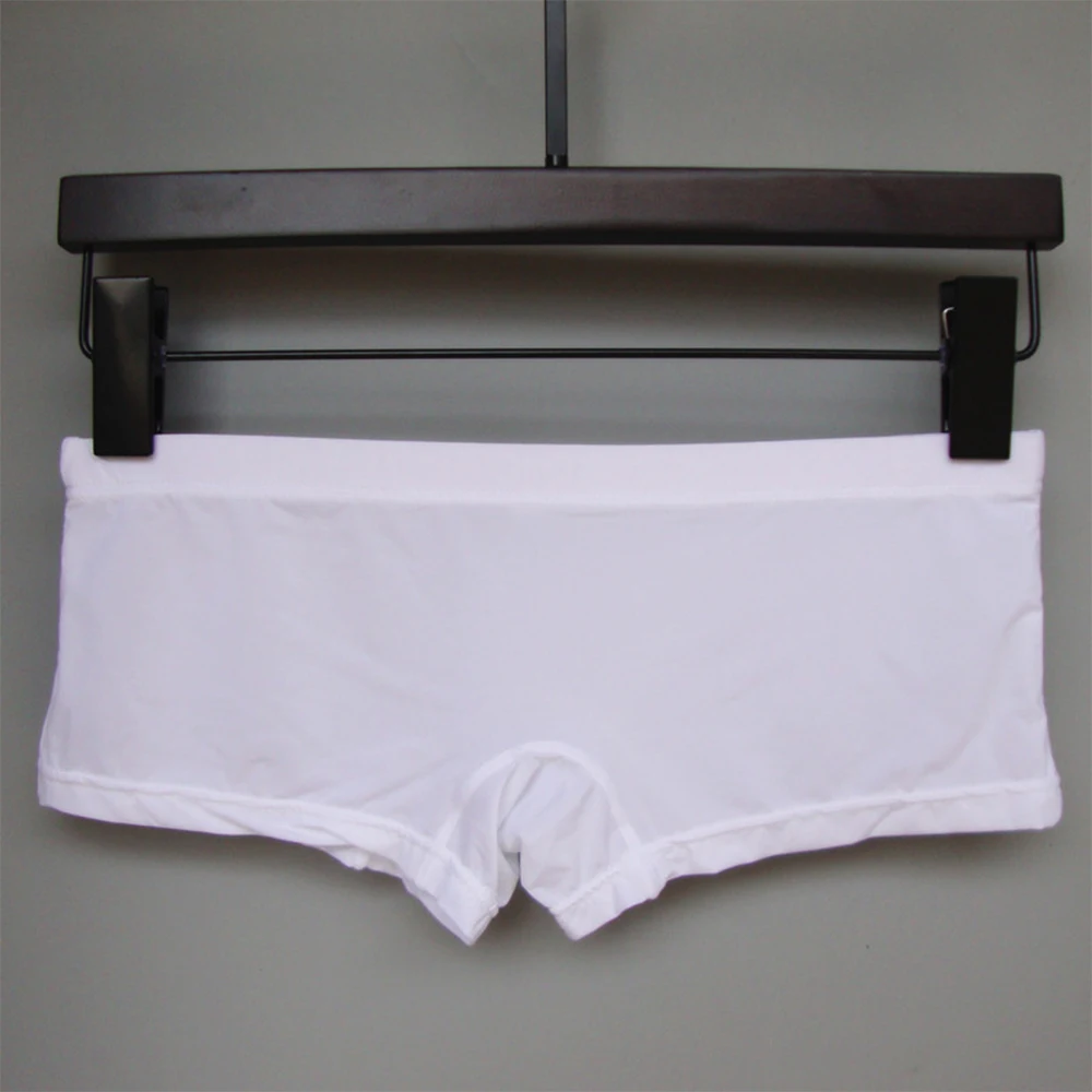 Men\'s Underpants See Through Boxers Shorts Trunks Ice Silk Thin Underwear Sexy Low Rise Man Panties Lingerie