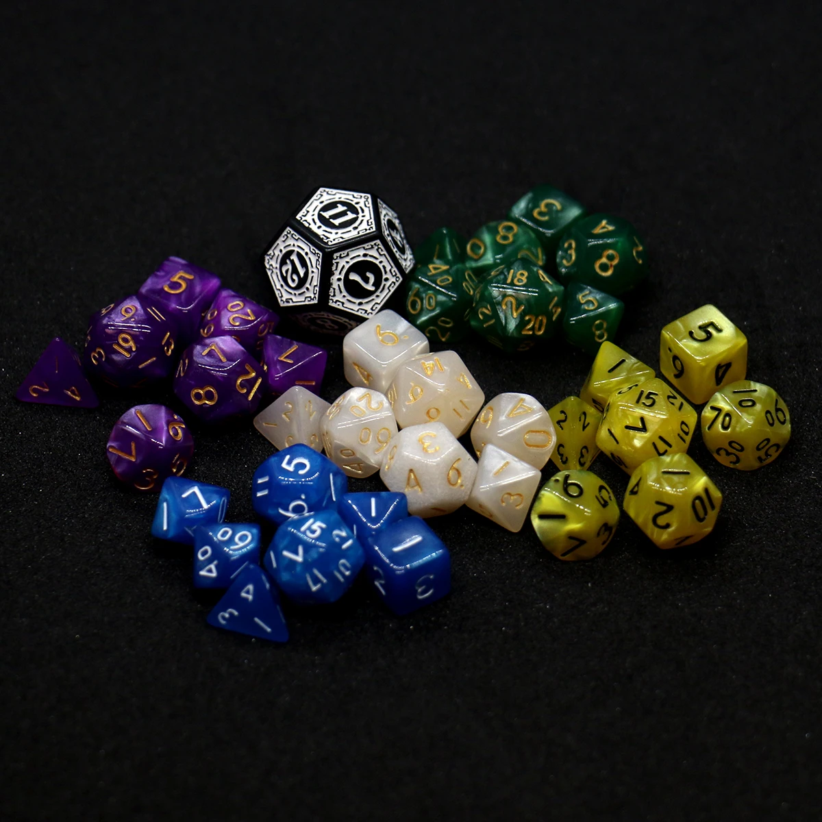 

35PCS/5 SET Mini Size Pearl Style Board Game Dice Set Polyhedral Table Game Dice Role-Playing RPG Dice