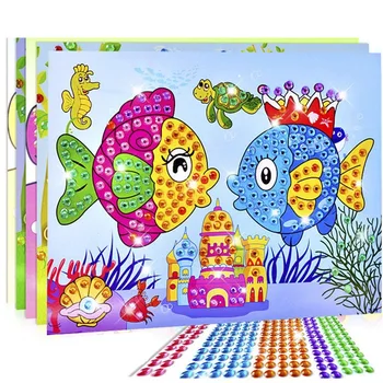5/10/20 pz/lotto adesivi diamante fai da te fatti a mano pasta di cristallo pittura mosaico puzzle giocattoli colore casuale adesivi per bambini regalo bambini