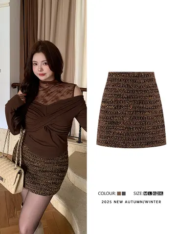 Hohe Taille A-Linie Rock iny Abnehmen für plus Größe Frauen Herbst Winter Neue Sle ort Rock Polyester Wolle Mischung