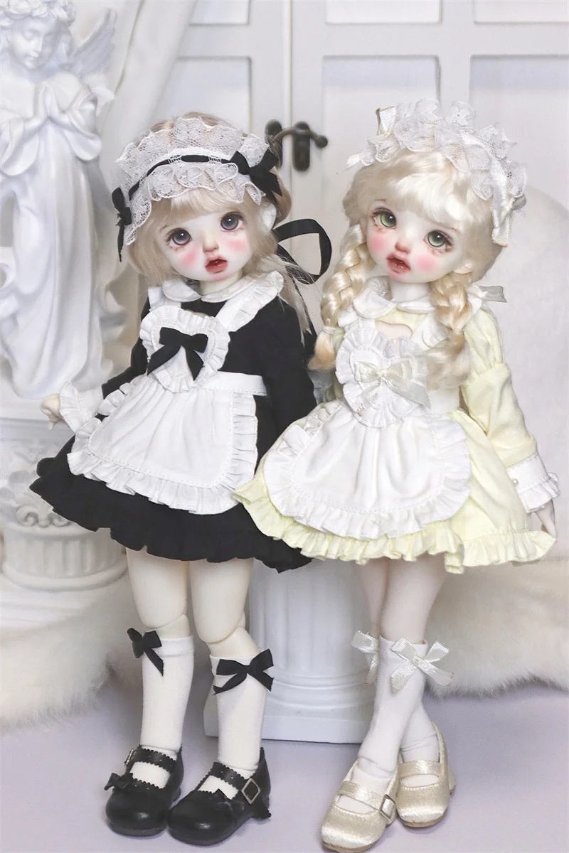 [Love Maid] 5-piece Set Short Skirt BJD Doll Dress Clothes Girls Cute 1/4 1/6 Multi-color Black Blue Pink Gifts Doll Accessories