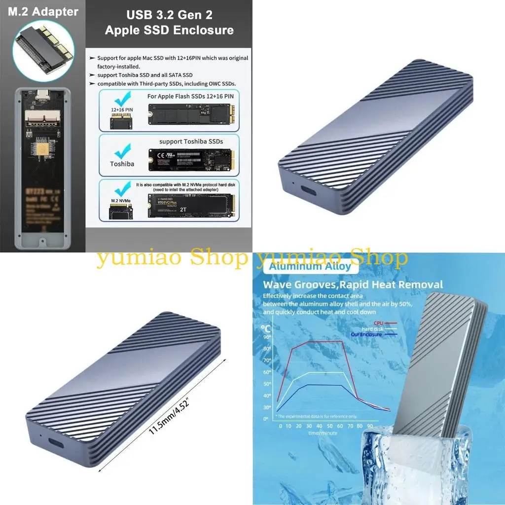 587B 20Gbps/10Gbps NVME SSD Enclosure Type C SSD Case PCI-e SSD Case for A1466