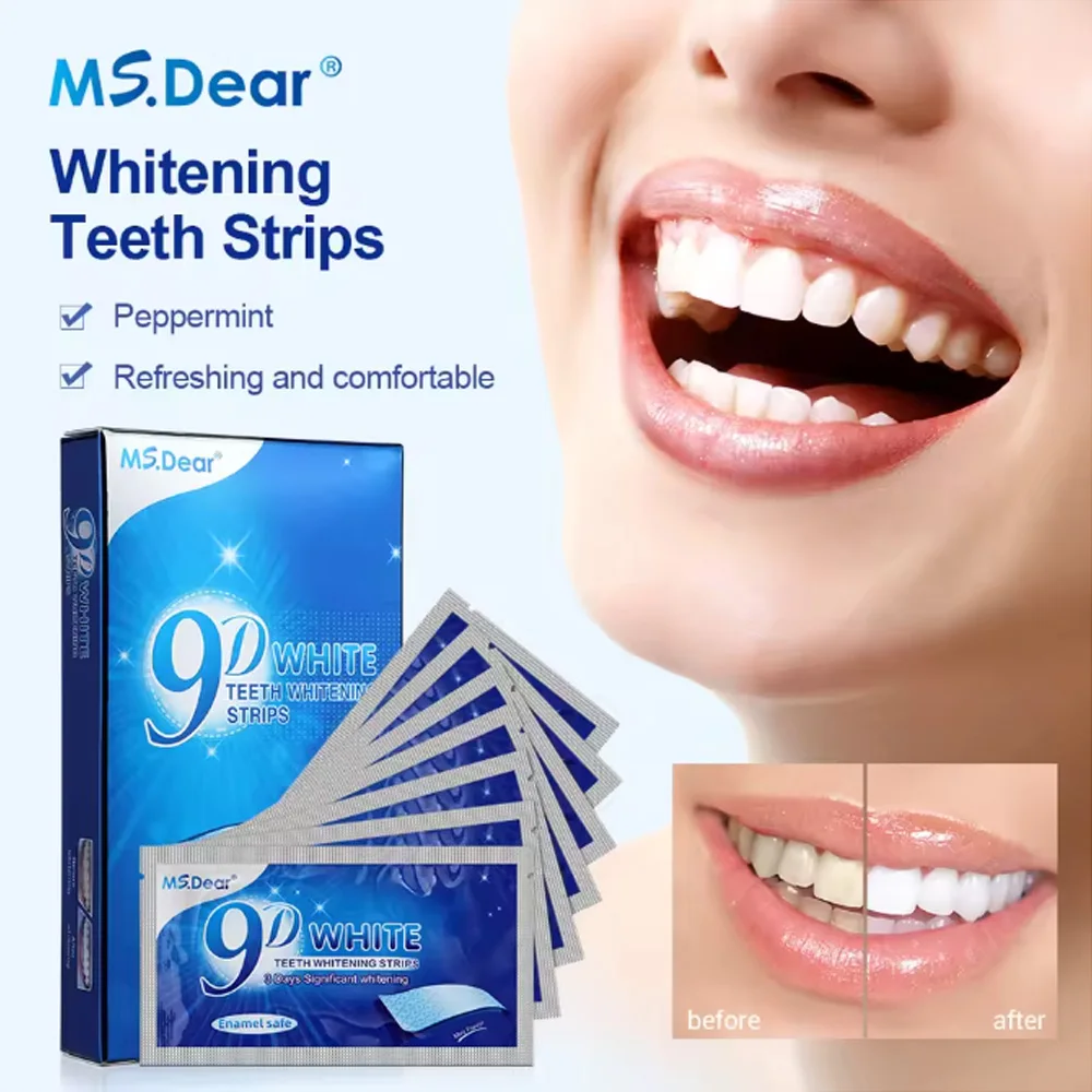 

Fast Acting 3D 5D 9D Teeth Whitening Strips Low Sensitivity Safe Effective Tooth Brightening White Strips