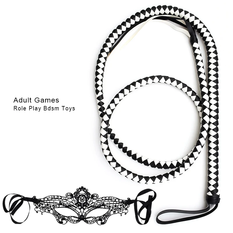 Sex Shop Exotic Accessorie 1.9-Meter-Long Snake Whip Adult Games Bondage Gear Reverse Back Handcuff Neck Ring Mouth Gag Bdsm Kit
