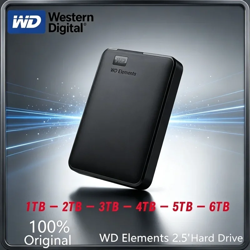 WD Western Digital Mobile Hard Disk 2.5" Hard Drive 6TB 5TB 4TB 2TB 1TB External HDD Large-capacity Mechanical USB3.0 Hard Drive