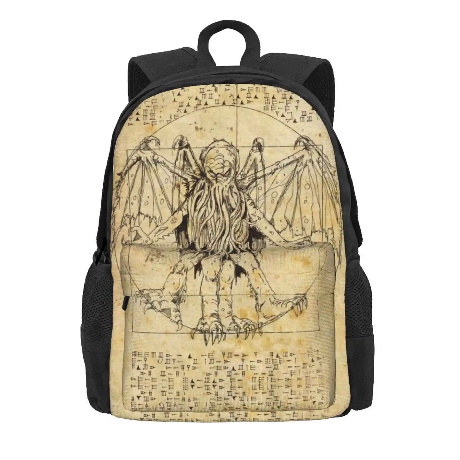 Cthulhu Vitruvian Hot Sale Schoolbag Backpack Fashion Bags Cthulhu Mythos Lovecraft Horror Hpl