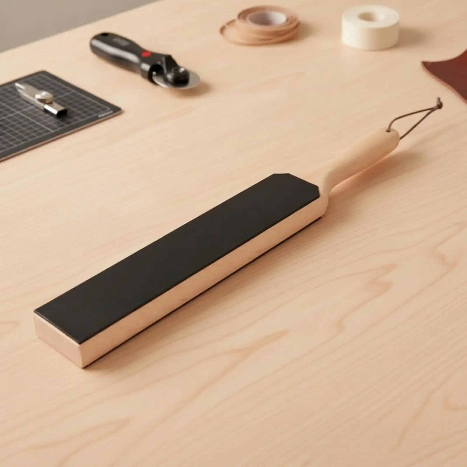 Stropping Board Handheld Leather Strop Ergonomic for Kitchen, Woodworkers, Chefs