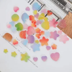 50pcs/bag Candy Bear Star Fruit Animals Resin Crafts DIY Earrings Material Fake Gummy Hairpin Decoration