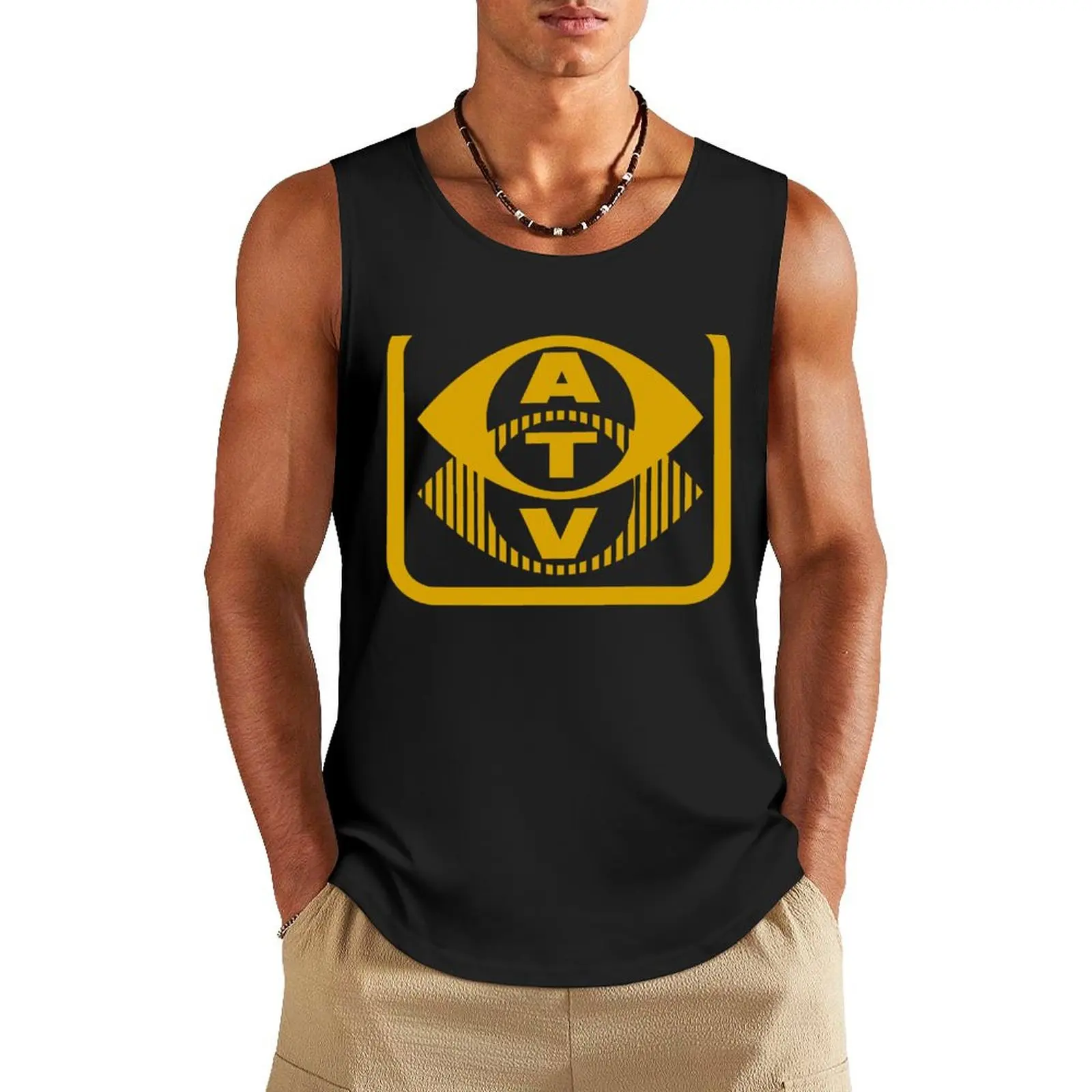 ATV (Vintage TV Station) Tank Top bodybuilding men Vest Muscle fit anime clothes