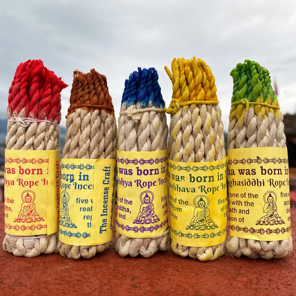 5 Bundles/Set Nepalese Rope Incense Traditional Five-Wisdom Buddha Herbal Incense For Yoga Meditation Himalayan Natural Incense