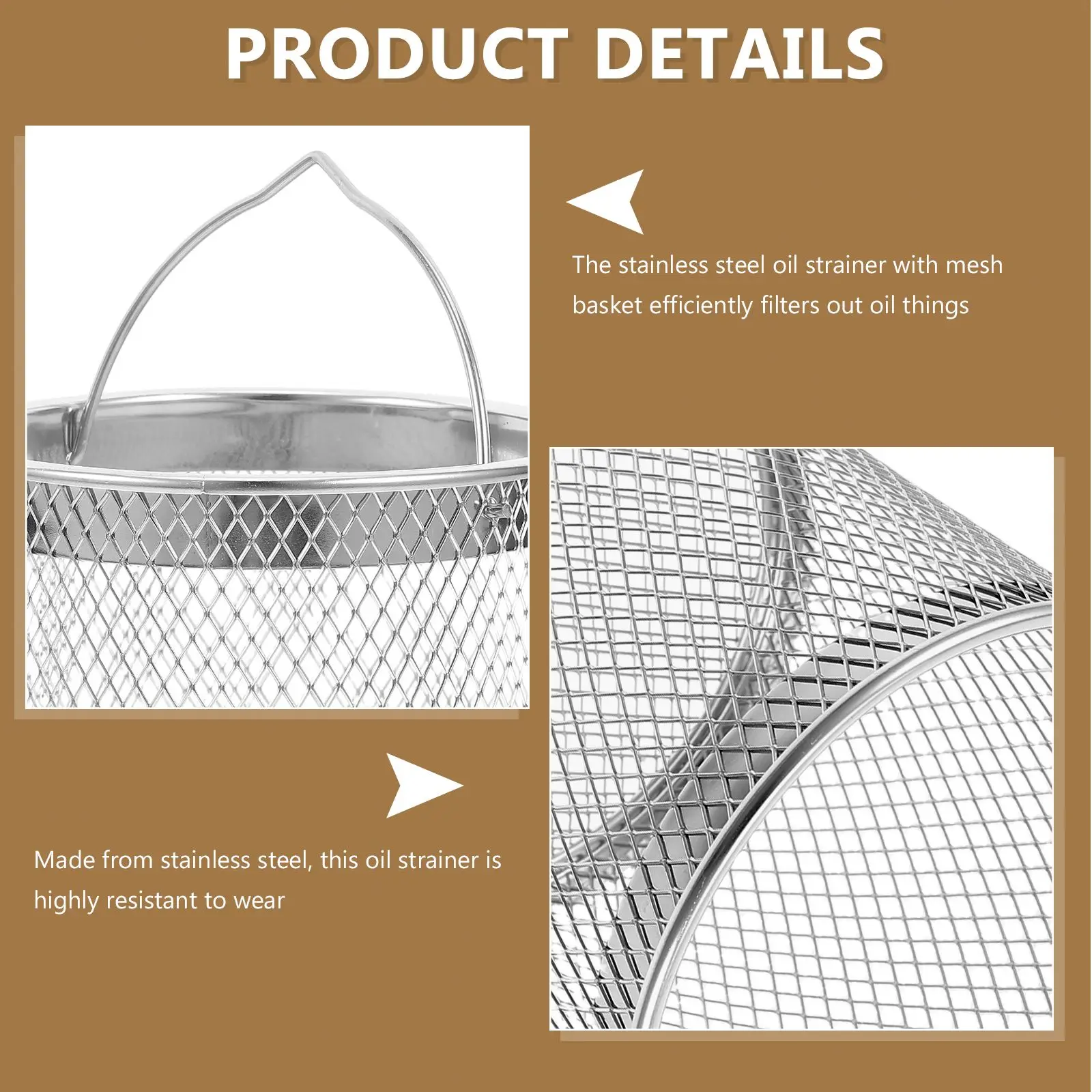 304 Stainless Steel Oil Pot Mesh Filter Replacement High Efficiency Filtration Fryer Strainer Kitchen Bar Accessories Oil