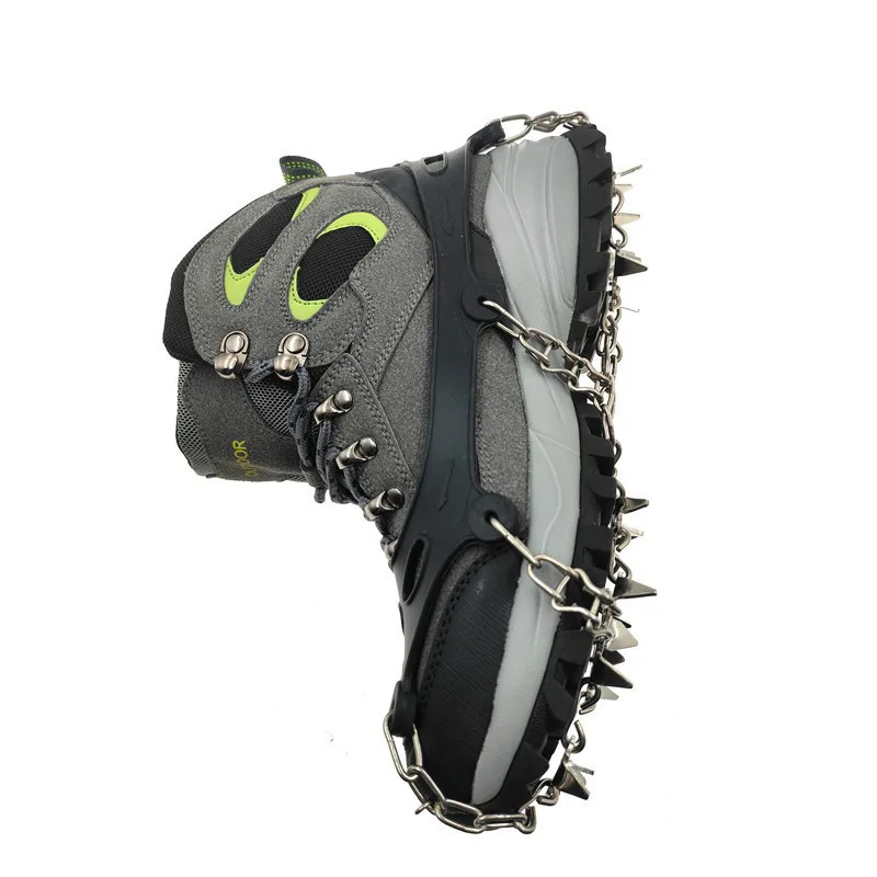 24 Teeth Silicone Crampons Snow Crampons 201 Stainless Steel Welded Non-slip Chain Non-slip Shoe Covers Outdoor Mountaineering