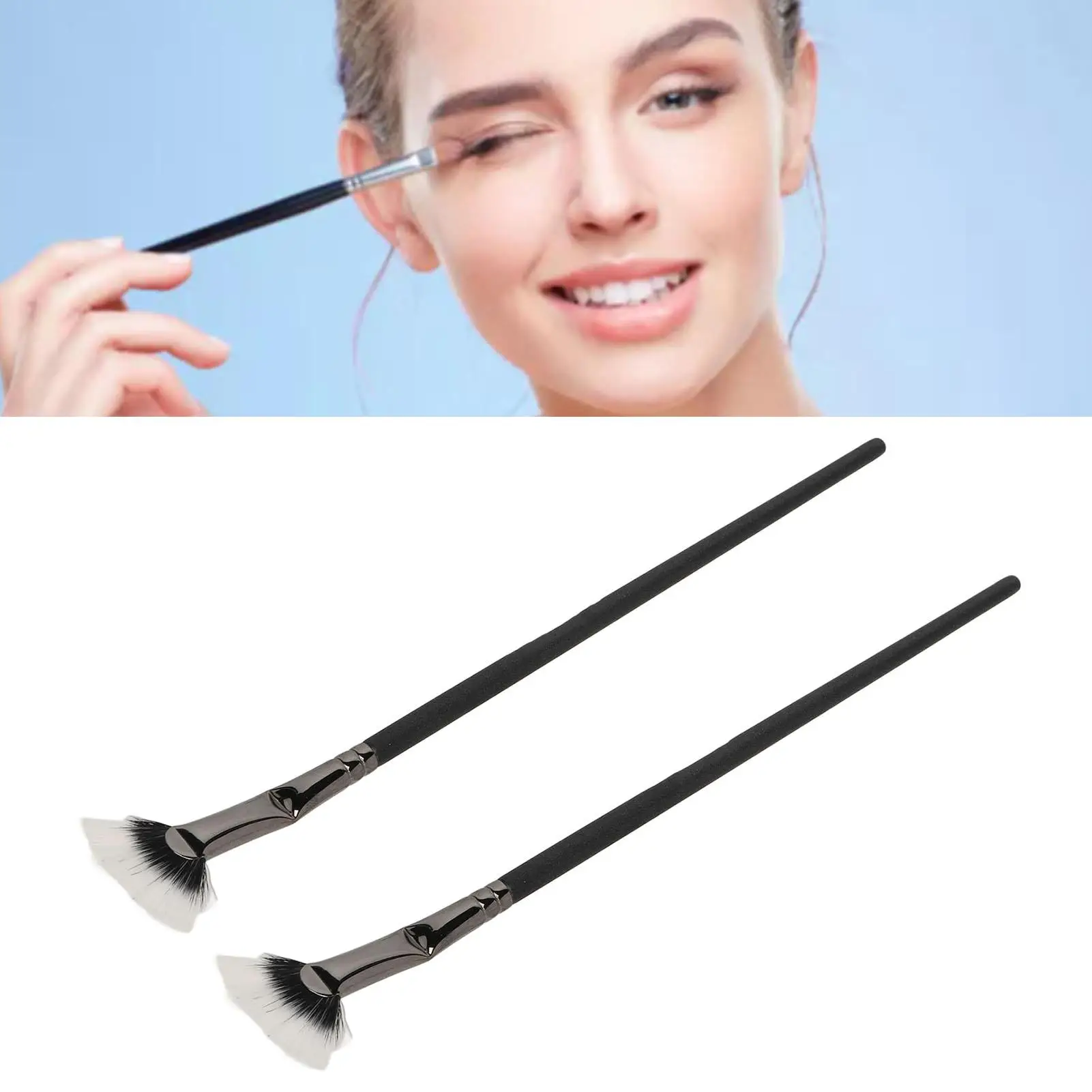 Mascara Fan Bent Brush para aplicação precisa, Clump-Free, Enhanced Lower Lashes, Design de dupla camada, profissional, 2pcs