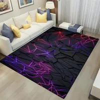 3D Geometric Carpet Neon Lights Rugs Hexagons Carpets for Home Play Gaming Room Decor Livingroom Bedroom Teens E-Sport Rug Mat