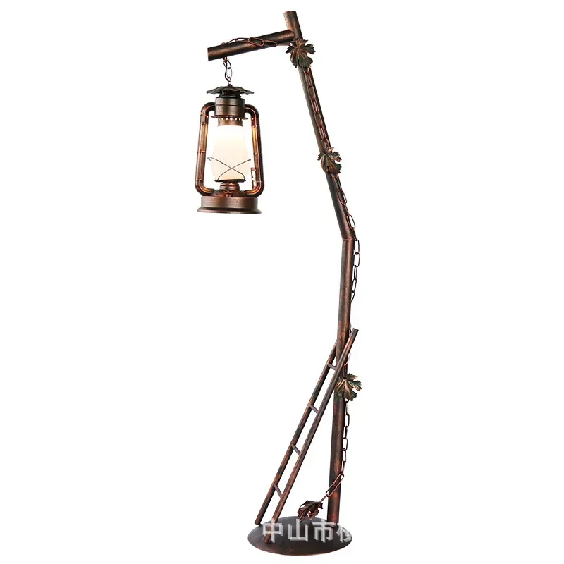 American country dining room living room bedroom cafe lamp wrought iron horse lamp wind lamp creative retro