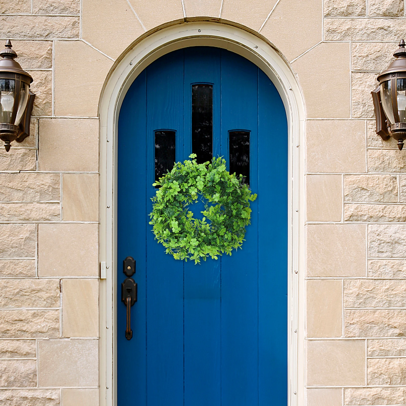 

1pc St. Patrick'S Day Wreath Decor Plastic Garland Pendant Door Hanging Party Scene Simulated Decorative Festive Adorn