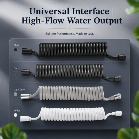 Retractable PU Shower Hose G1/2 Flexible Spring Coiled Pipe Anti Tangle for Toilet Bidet Sprayer Bathroom