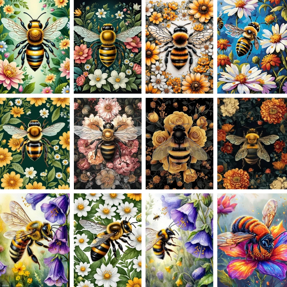 

Набор для алмазной вышивки «Ботанические насекомые»: пчела и цветы, 5D DIY, вышивка крестом, ручная работа, подарок, декор для дома, подарок для детей