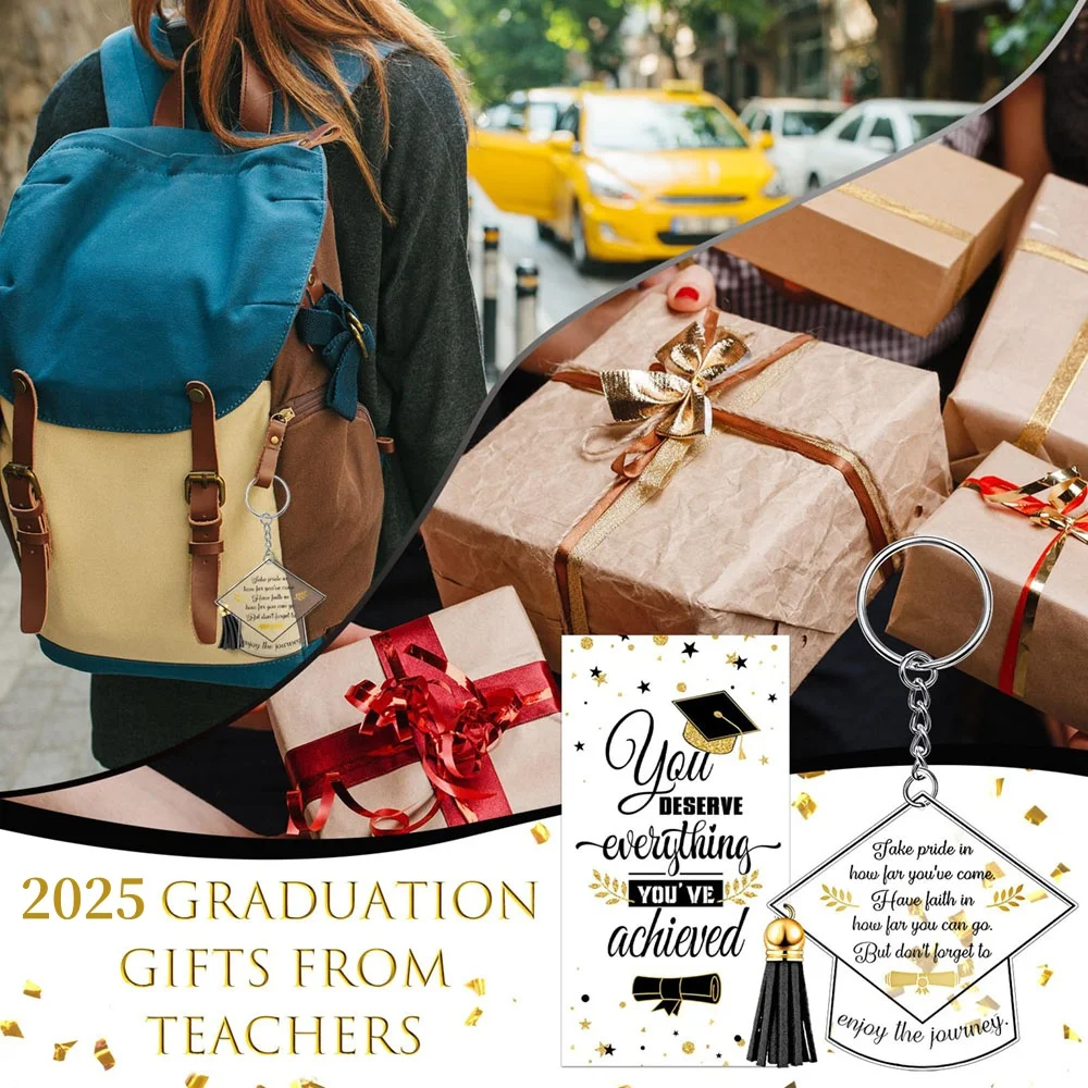 30 ชุด 2025 ของขวัญจํานวนมาก Graduation Party Favors ของขวัญหมวกสําเร็จการศึกษา Charms การ์ดแสดงความยินดี Organza กระเป๋าพวงกุญแจ