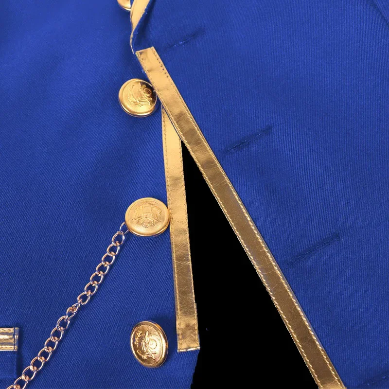 Herren-Satinweste in Schwarz mit Goldbesatz und Kette, elegante, figurbetonte Weste für Smoking, geeignet für Hochzeiten, Partys, Abschlussbälle und Bankette. – Detail 7