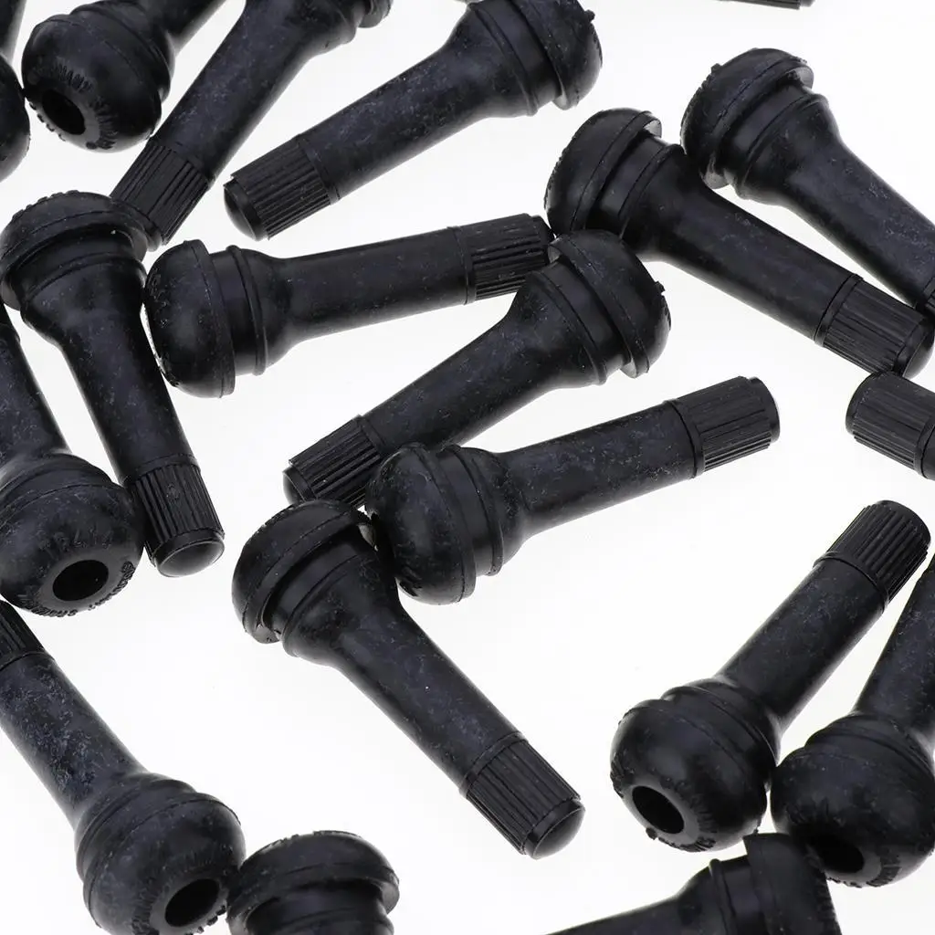 Rubber Valve Stem TR414 Black Snap in Type for Passenger Vehicle Light Truck Lawn Mower and ATV Wheels