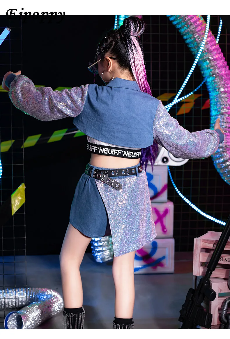 子供のためのダンスコスチューム、ヒップホップ、ジャズ、女の子、ファッショナブル、クール、トレンディ、キッズ、ヒップホップ