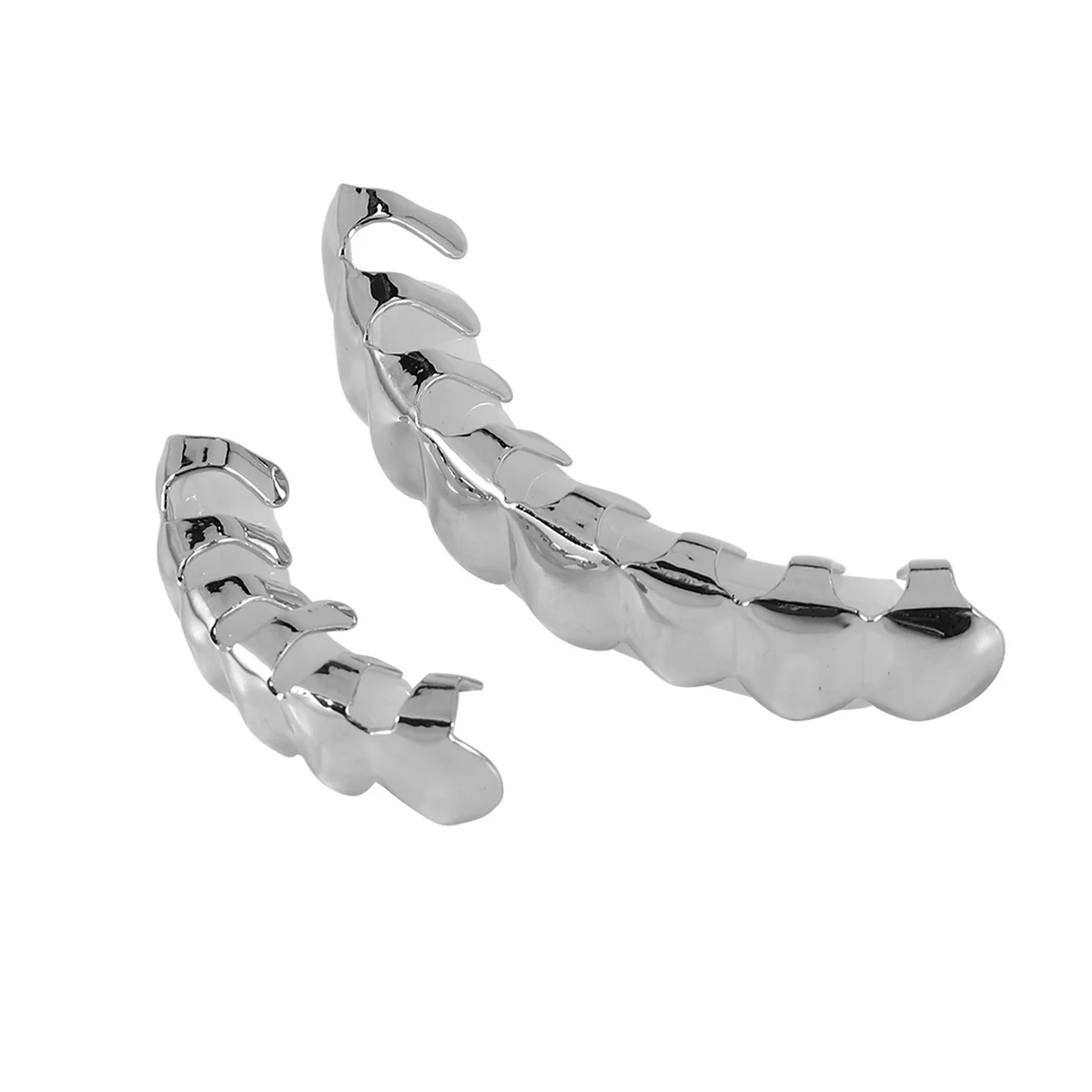 

New Hip Hop Teeth Set Top Bottom Mouth Teeth Grills Fashion Removable Dental Grills Jewelry(silver+white)