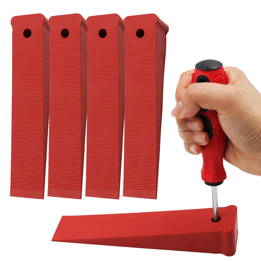 4pcs Nylon Red Leveling Wedge Anti-skid Texture Locator Spacers Installation Adjustment Tool For Door Quick Leveling