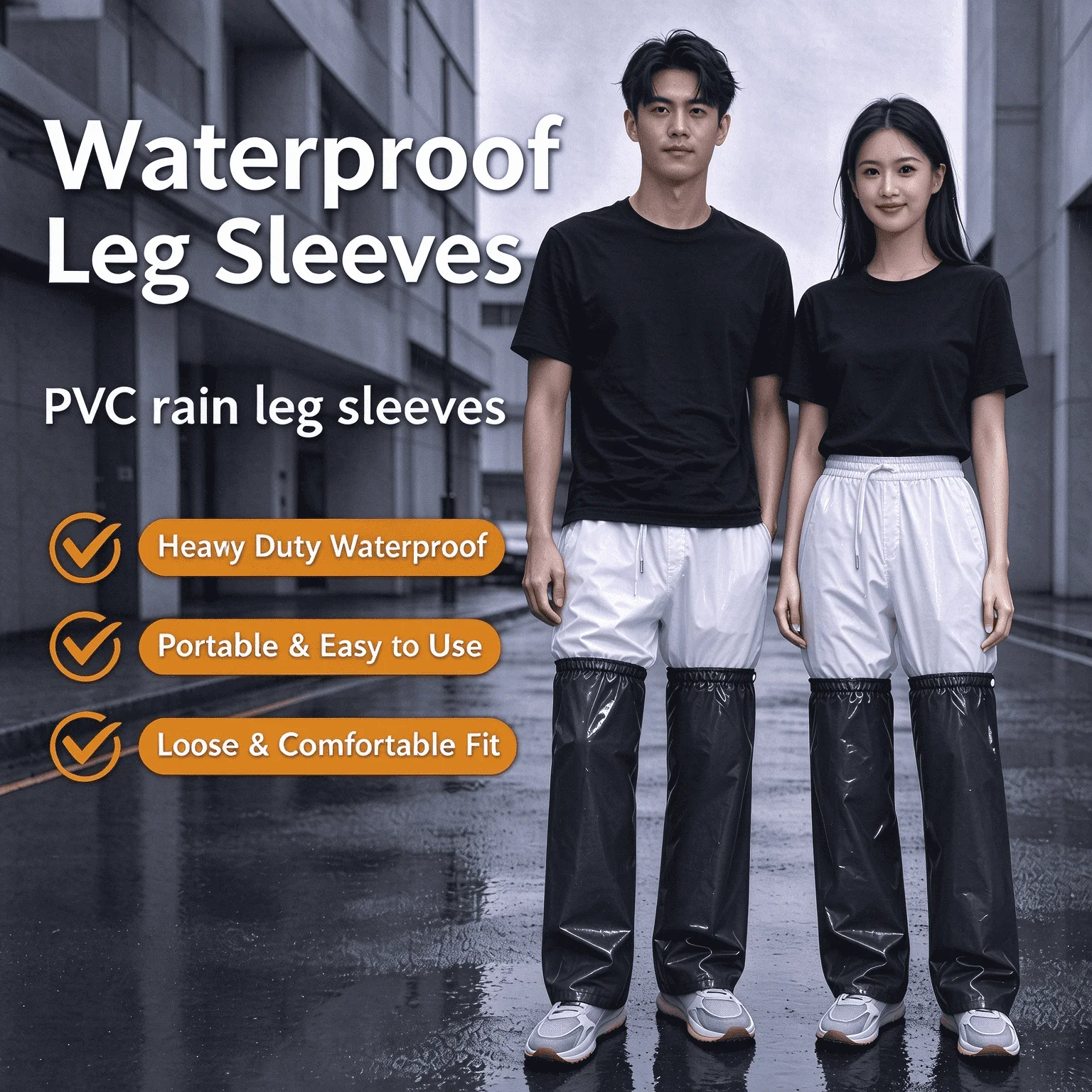 Windproof Waterproof Oil Resistant Leg Sleeves Unisex Protective Gear For Cycling Hiking Outdoor Travel Elastic Rain Leg Covers
