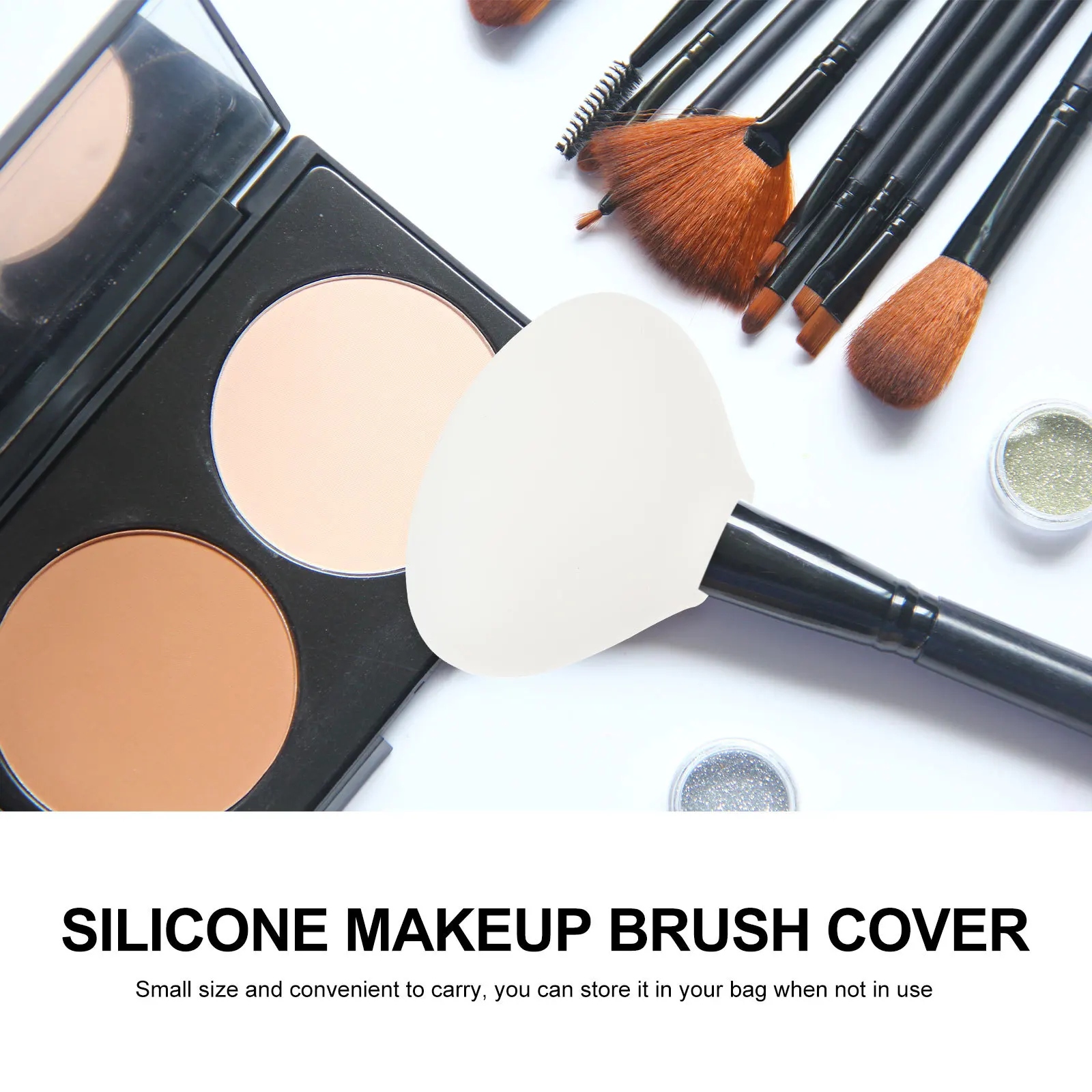 

2Pcs Silicone Makeup Brush Protector Reusable Compact Lightweight for Travel Business Trip Bristles Protection Shape Retention
