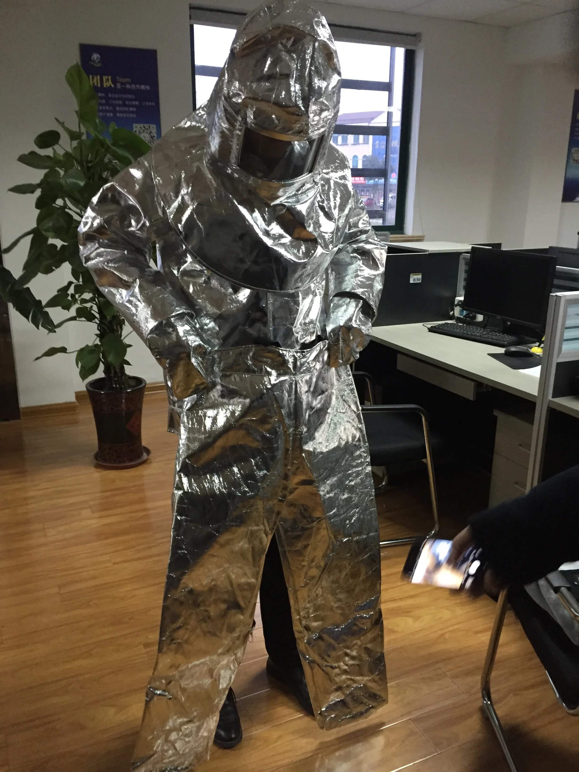 Aluminized fire proximity suit