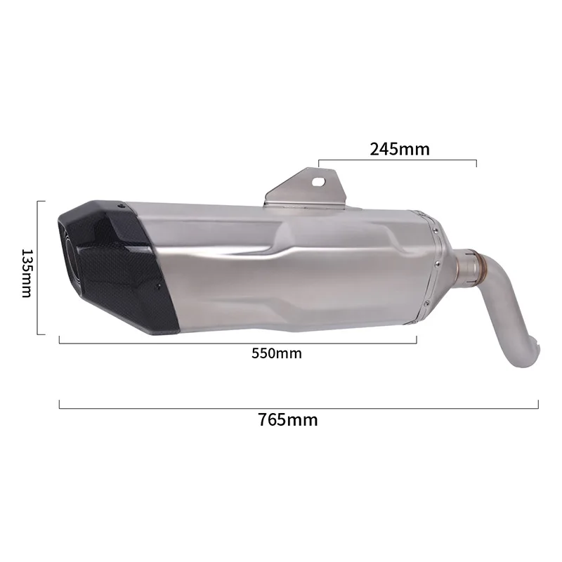 Modified Motorcycle Exhaust System, Stainless Steel Middle & Rear Muffler for CFMOTO 700MT