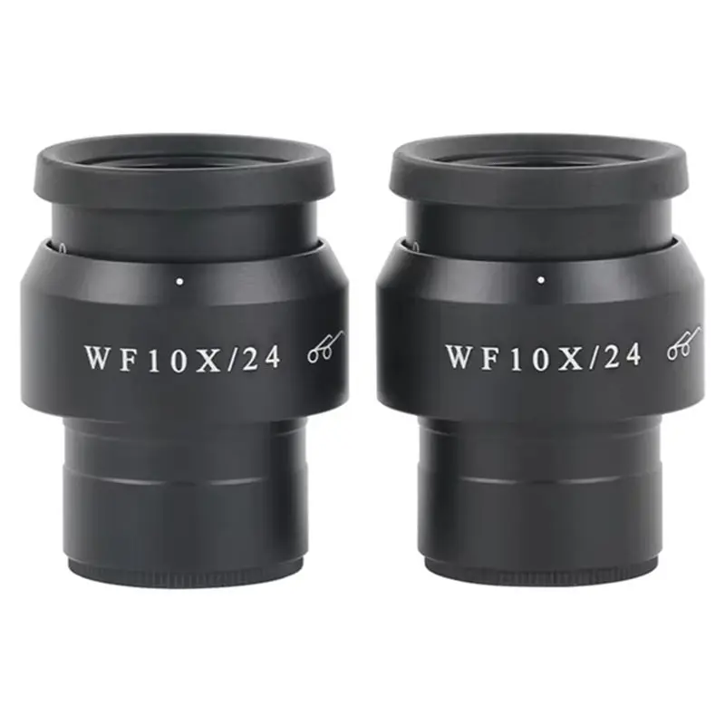 Wide Field Eyepiece WF10X/24MM 2Pcs Microscope Binocular Stereo Lens Accessories-Hot