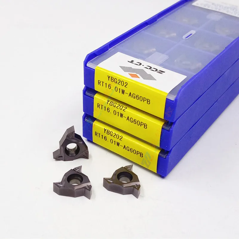 

RT16.01N-AG60PB RT16.01W-AG60PB YBG202 Chip breaker Internal and external thread inserts Cemented carbide CNC blade