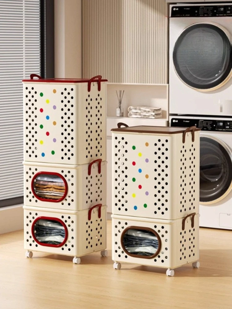 

Large Capacity Laundry Basket Plastic Foldable Dirty Laundry Basket Bathroom Toilet Dirty Clothes Storage Basket with Wheels