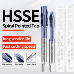 BOSS TAPS HSSE-M35 JIS Standard Spiral Pointed Tap UNC 2-56 3-48 4-40 6-32 8-32 10-24 12-24 1/4 3/8 Machine Screw Thread Taps