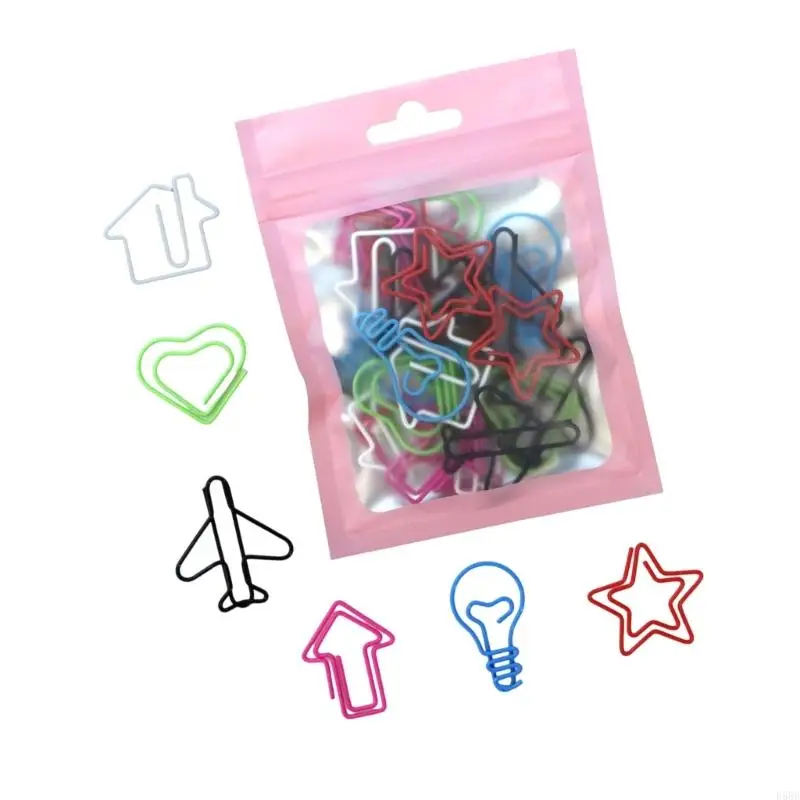 D5BB Multifunktionale Papierclips Sortierter Farbmetallpapierpapierpapierpapierklemme Metall -Lesezeichen Clip für die