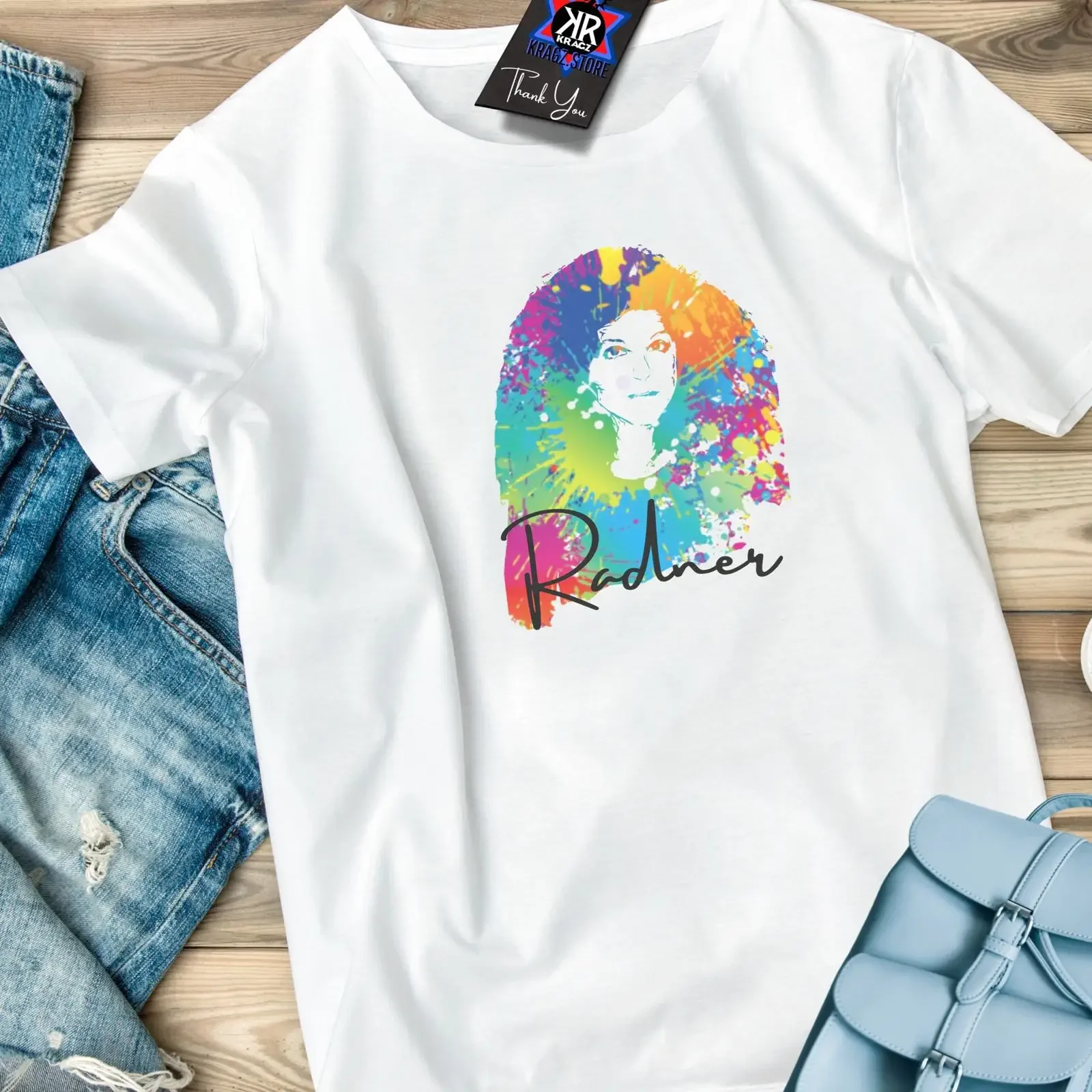 Camiseta Gilda Radner Vintage Lavada, Roupas de Designer, Moda, Confortável, Unissex, Streetwear, Top para Uso Diário, Casual, Versátil