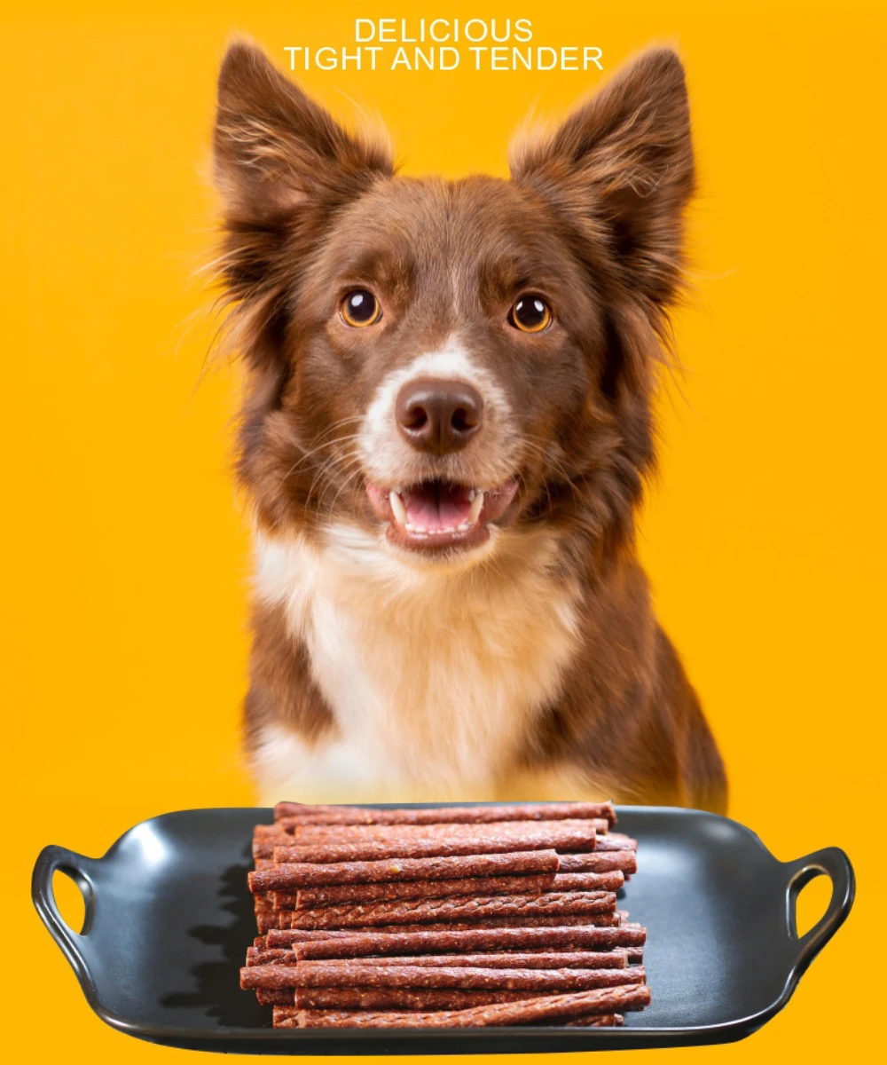 Dog Treats Beef Bar Sticks 500g Pet Puppy Teething Sticks Teddy Golden Retriever Training Reward Treats