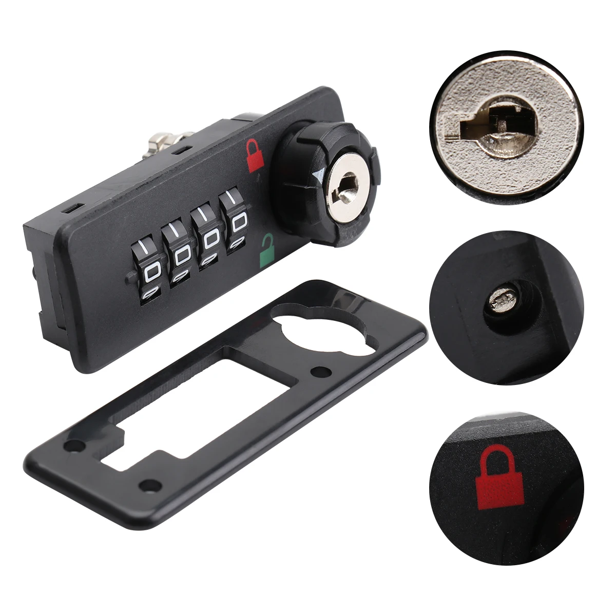 4 Digit Combination Lock for Door Cabinets Metal Desk Locks Fingerprint Password Replacement